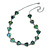 Romantic Multi Heart Necklace With Natural Greenish Blue Abalone Shell in Silver Tone - 42cm Long