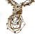 Bronze/ Antique White/ Transparent Silver Glass Bead Tassel Necklace with Button and Loop Closure - 46cm L (Necklace)/ 20cm L (Front Drop - view 4