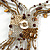 Bronze/ Antique White/ Transparent Silver Glass Bead Tassel Necklace with Button and Loop Closure - 46cm L (Necklace)/ 20cm L (Front Drop - view 3