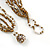 Bronze/ Antique White/ Transparent Silver Glass Bead Tassel Necklace with Button and Loop Closure - 46cm L (Necklace)/ 20cm L (Front Drop - view 5