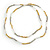 Long Glass/ Acrylic Single Strand Necklace (Transparent, Silver, Gold Tone) - 112cm L - view 4