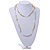 Long Glass/ Acrylic Single Strand Necklace (Transparent, Silver, Gold Tone) - 112cm L - view 2