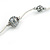 Grey Shell and Glass Bead with Wire Detailing Necklace In Silver Tone Metal - 70cm L - view 4