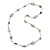 White Shell and Glass Bead with Wire Detailing Necklace In Silver Tone Metal - 70cm L