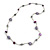 Purple Shell and Glass Bead with Wire Detailing Necklace In Silver Tone Metal - 70cm L - view 1