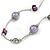 Purple Shell and Glass Bead with Wire Detailing Necklace In Silver Tone Metal - 70cm L - view 3