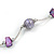 Purple Shell and Glass Bead with Wire Detailing Necklace In Silver Tone Metal - 70cm L - view 4