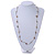 Antique White Shell Nugget Necklace In Silver Tone Metal - 66cm L - view 2