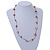 Burnt Orange Shell Nugget Necklace In Silver Tone Metal - 66cm L - view 2