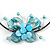Light Blue Sea Shell Butterfly Pendant with Flex Wire Choker Necklace - Adjustable - view 2
