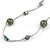 Green Shell and Glass Bead with Wire Detailing Necklace In Silver Tone Metal - 70cm L - view 3