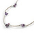 Purple Semiprecious Stone Necklace In Silver Tone Metal - 66cm L - view 3