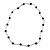 Jet Black Glass Bead Necklace In Silver Tone Metal - 66cm L - view 3