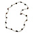 Brown Semiprecious Stone Necklace In Silver Tone Metal - 66cm L