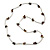 Brown Semiprecious Stone Necklace In Silver Tone Metal - 66cm L - view 3