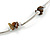 Brown Semiprecious Stone Necklace In Silver Tone Metal - 66cm L - view 4