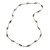 Grey Glass Bead Necklace In Silver Tone Metal - 66cm L