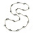 Grey Glass Bead Necklace In Silver Tone Metal - 66cm L - view 2