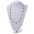 Grey Glass Bead Necklace In Silver Tone Metal - 66cm L - view 4