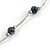 Black Glass Bead Necklace In Silver Tone Metal - 66cm L - view 4