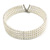 4 Row Light Cream Faux Glass Pearl Rigid Choker Necklace with Silver Tone Closure - 38cm L/ 5cm Ext - view 7