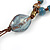 Handmade Blue, Red Ceramic Bead Tassel Brown Silk Cord Necklace - 46cm to 66cm Long (Adjustable) - view 8