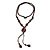 Long Brown Ceramic Bead Tassel Necklace with Silk Cotton Cord - 80cm L/ 10cm Tassel - view 7