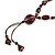 Long Brown Ceramic Bead Tassel Necklace with Silk Cotton Cord - 80cm L/ 10cm Tassel - view 8