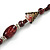 Long Brown Ceramic Bead Tassel Necklace with Silk Cotton Cord - 80cm L/ 10cm Tassel - view 5