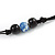 Long Blue, Black Ceramic Bead Tassel Black Silk Cord Necklace - 66cm to 80cm Long (Adjustable) - view 6