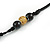 Long Blue, Black, Natural Brown Ceramic Bead Tassel Black Silk Cord Necklace - 66cm to 80cm Long (Adjustable) - view 8
