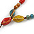 Long Dusty Yellow/ Blue/ Red/ Brown Ceramic Bead Tassel Cord Necklace - 60cm to 80cm Long (Adjustable) - view 5
