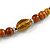 Long Dusty Yellow/ Brown Ceramic Bead Tassel Cord Necklace - 60cm to 80cm Long (Adjustable) - view 6