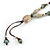 Long Beige/ Light Blue Ceramic Bead Tassel Necklace with Brown Cotton Cord - 80cm L/ 10cm Tassel - view 5