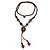 Long Multicoloured Ceramic Bead Tassel Necklace with Silk Cotton Cord - 80cm L/ 10cm Tassel - view 9