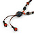 Long Multicoloured Ceramic Bead Tassel Necklace with Silk Cotton Cord - 80cm L/ 10cm Tassel - view 8