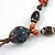 Long Multicoloured Ceramic Bead Tassel Necklace with Silk Cotton Cord - 80cm L/ 10cm Tassel - view 5
