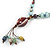 Handmade Light Blue, Brown Ceramic Bead Tassel Brown Silk Cord Necklace - 46cm to 66cm Long (Adjustable) - view 4