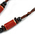Orange/ Brown Ceramic Bead Tassel Necklace with Brown Cotton Cords - 60cm L - 80cm L (adjustable)/ 13cm Tassel - view 7