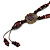 Brown Red Ceramic Bead Tassel Necklace with Brown Cotton Cords - 60cm L - 80cm L (adjustable)/ 13cm Tassel - view 8