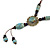 Light Blue/ Brown Ceramic Bead Tassel Necklace with Brown Cotton Cords - 60cm L - 80cm L (adjustable)/ 13cm Tassel - view 4