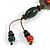 Brown/ Green Ceramic Bead Tassel Necklace with Brown Cotton Cords - 60cm L - 80cm L (adjustable)/ 13cm Tassel - view 6