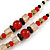 Romantic Floral Glass Pendant with Beaded Chain Necklace (Carrot Red/ Black/ Champagne) - 44cm L - view 6