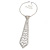 Star Quality Clear Austrian Crystal Tie Necklace In Silver Tone Metal - 32cm L/ 15cm Ext/ 21cm Tie - view 5