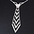 Star Quality Clear Austrian Crystal Tie Necklace In Silver Tone Metal - 30cm L/ 15cm Ext /16cm Tie - view 2