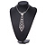 Star Quality Clear Austrian Crystal Tie Necklace In Silver Tone Metal - 30cm L/ 15cm Ext /16cm Tie - view 3