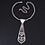 Small Clear Austrian Crystal Double Heart Tie Necklace In Silver Tone Metal - 28cm L/ 17cm Ext /12cm Tie - view 5