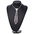 Star Quality Clear Austrian Crystal Tie Necklace In Silver Tone Metal - 30cm L/ 15cm Ext /17cm Tie - view 2