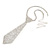 Star Quality Clear Austrian Crystal with Heart Motif Tie Necklace In Silver Tone Metal - 32cm L/ 17cm Ext /16cm Tie - view 10