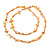 Long Orange/ Yellow Shell/ Transparent Glass Crystal Bead Necklace - 110cm L - view 6
